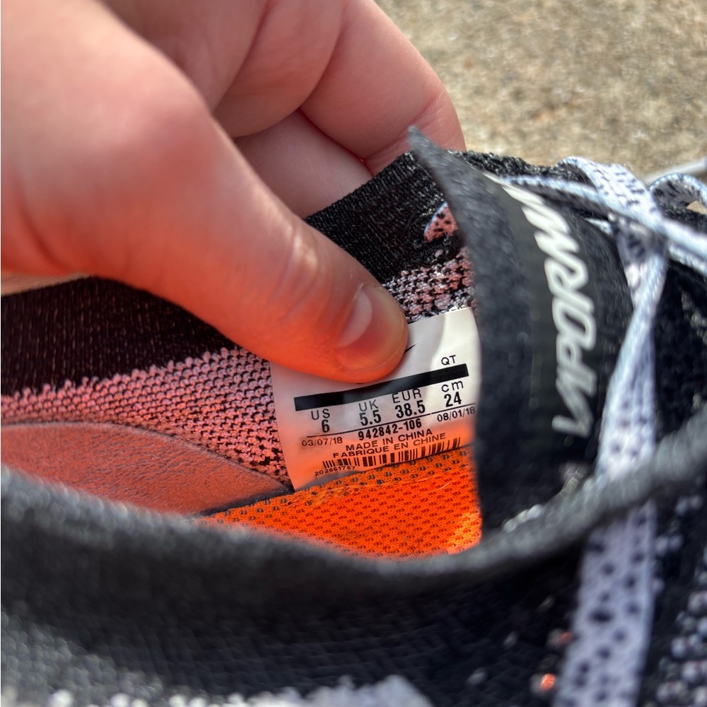 Nike Kids Black and Orange Air VaporMax Sneakers - Picture 3 of 7